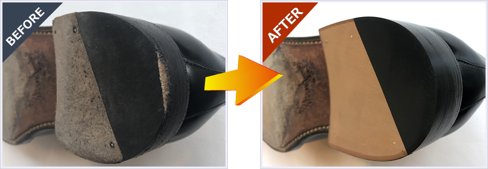 紳士靴レザーリフトの修理と磨き